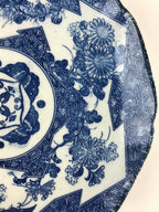 Antique Japanese Porcelain Plate Blue Sometsuke Chrysanthemum Butterfly PY283