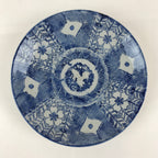 Antique Japanese Porcelain Plate Blue Sometsuke Japanese Flag Sakura PY189