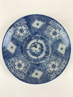 Antique Japanese Porcelain Plate Blue Sometsuke Japanese Flag Sakura PY190