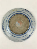 Antique Japanese Porcelain Plate Blue Sometsuke Japanese Flag Sakura PY190