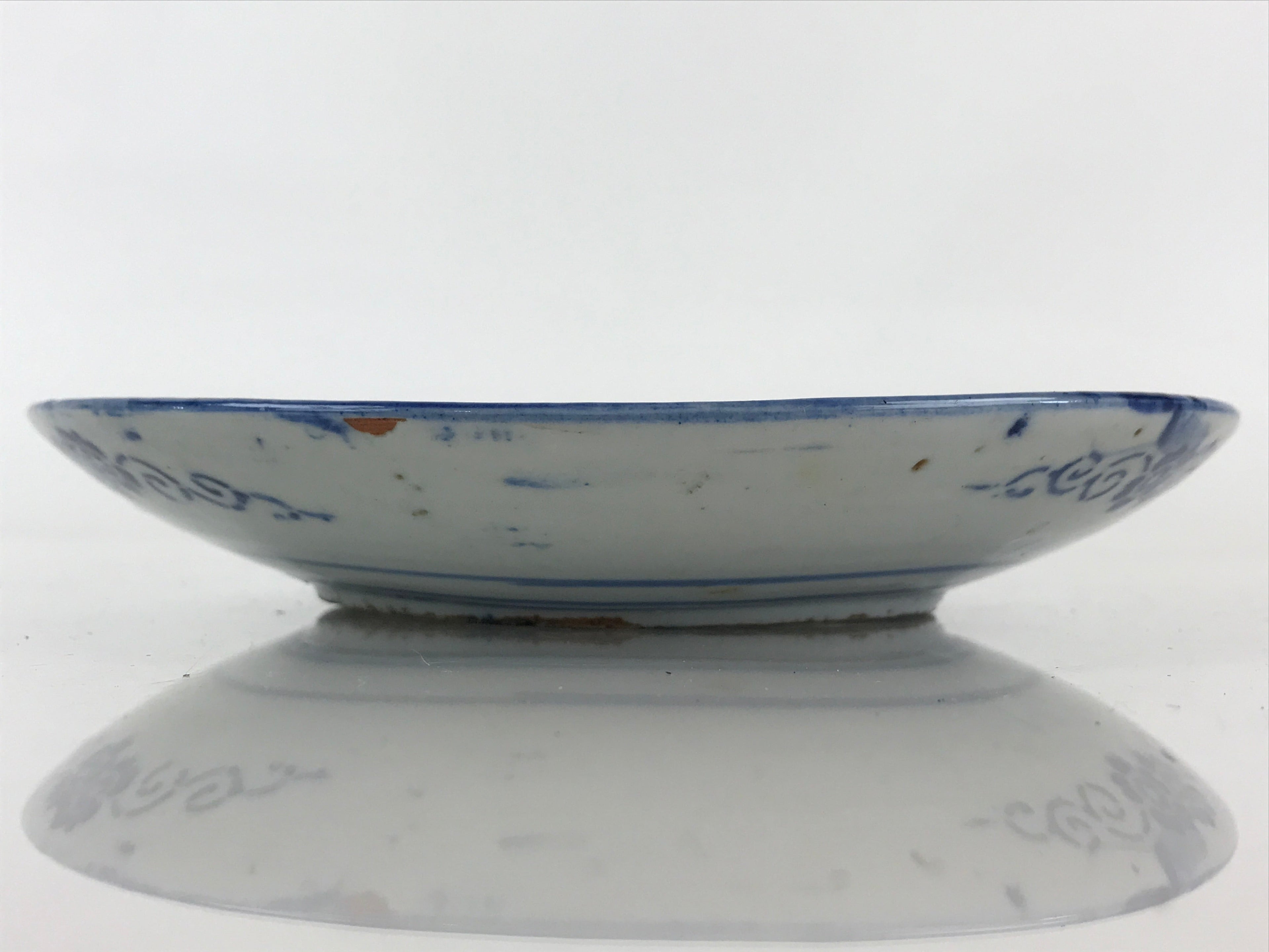 Antique Japanese Porcelain Plate Blue Sometsuke Japanese Flag Sakura PY190