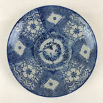 Antique Japanese Porcelain Plate Blue Sometsuke Japanese Flag Sakura PY190