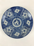 Antique Japanese Porcelain Plate Blue Sometsuke Japanese Flag Sakura PY192