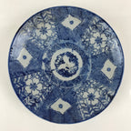 Antique Japanese Porcelain Plate Blue Sometsuke Japanese Flag Sakura PY193