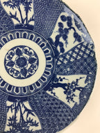 Antique Japanese Porcelain Plate Blue Sometsuke Tree Bamboo Plum Blossom PY178