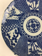 Antique Japanese Porcelain Plate Blue Sometsuke Tree Bamboo Plum Blossom PY178