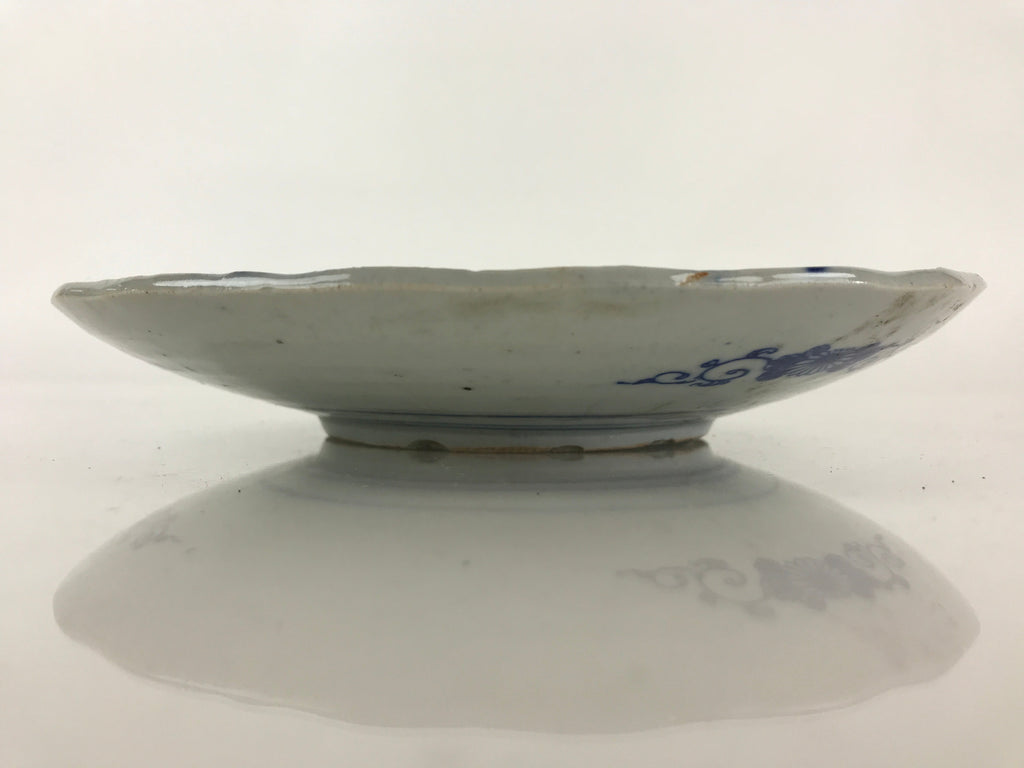 Antique Japanese Porcelain Plate Blue Sometsuke Tree Bamboo Plum Blossom PY178