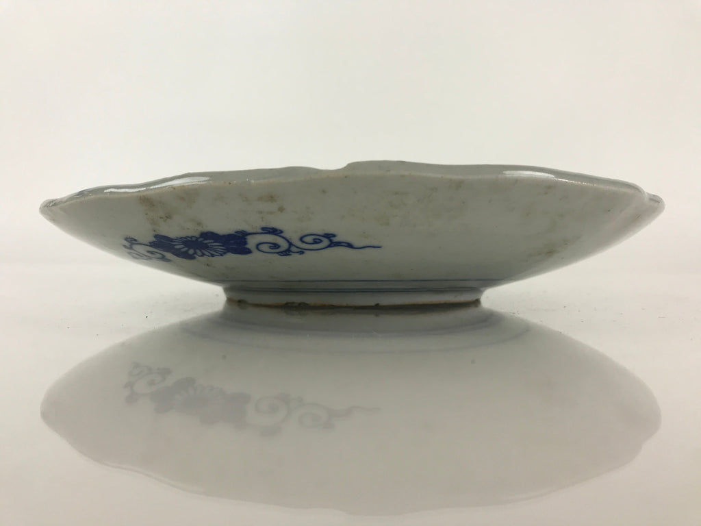 Antique Japanese Porcelain Plate Blue Sometsuke Tree Bamboo Plum Blossom PY178