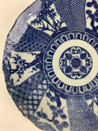 Antique Japanese Porcelain Plate Blue Sometsuke Tree Bamboo Plum Blossom PY179