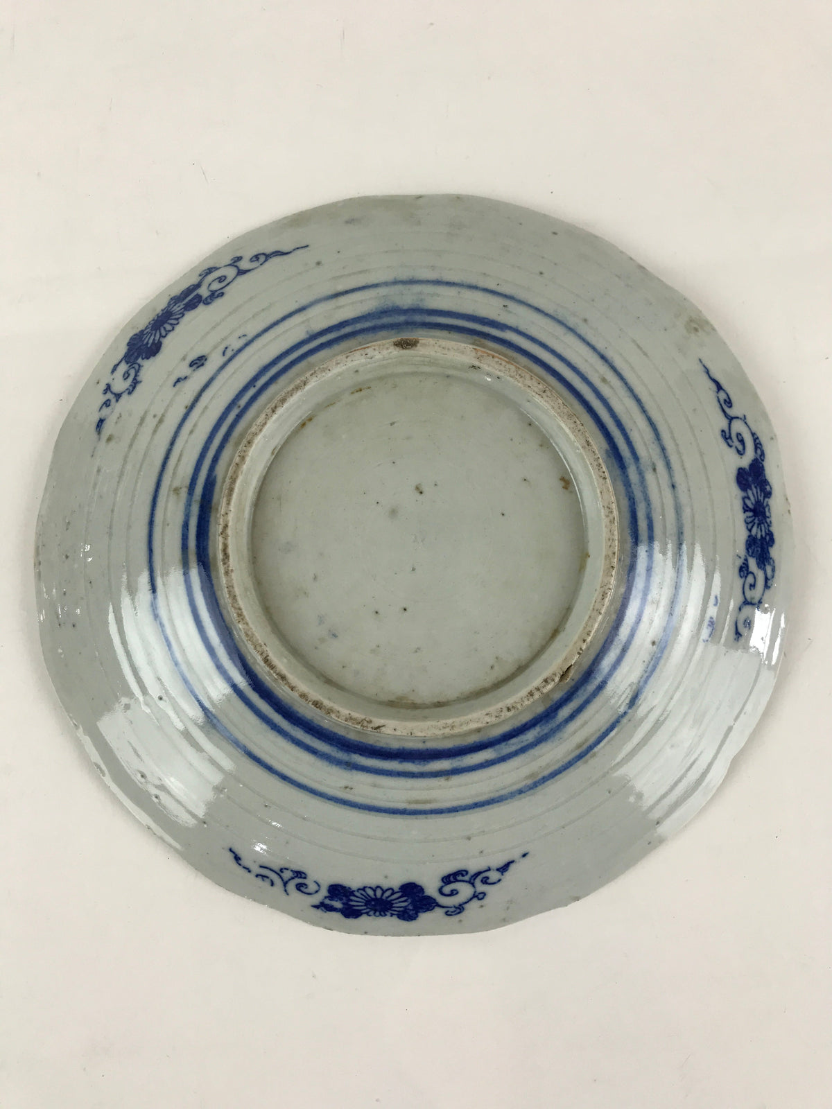Antique Japanese Porcelain Plate Blue Sometsuke Tree Bamboo Plum Blossom PY179