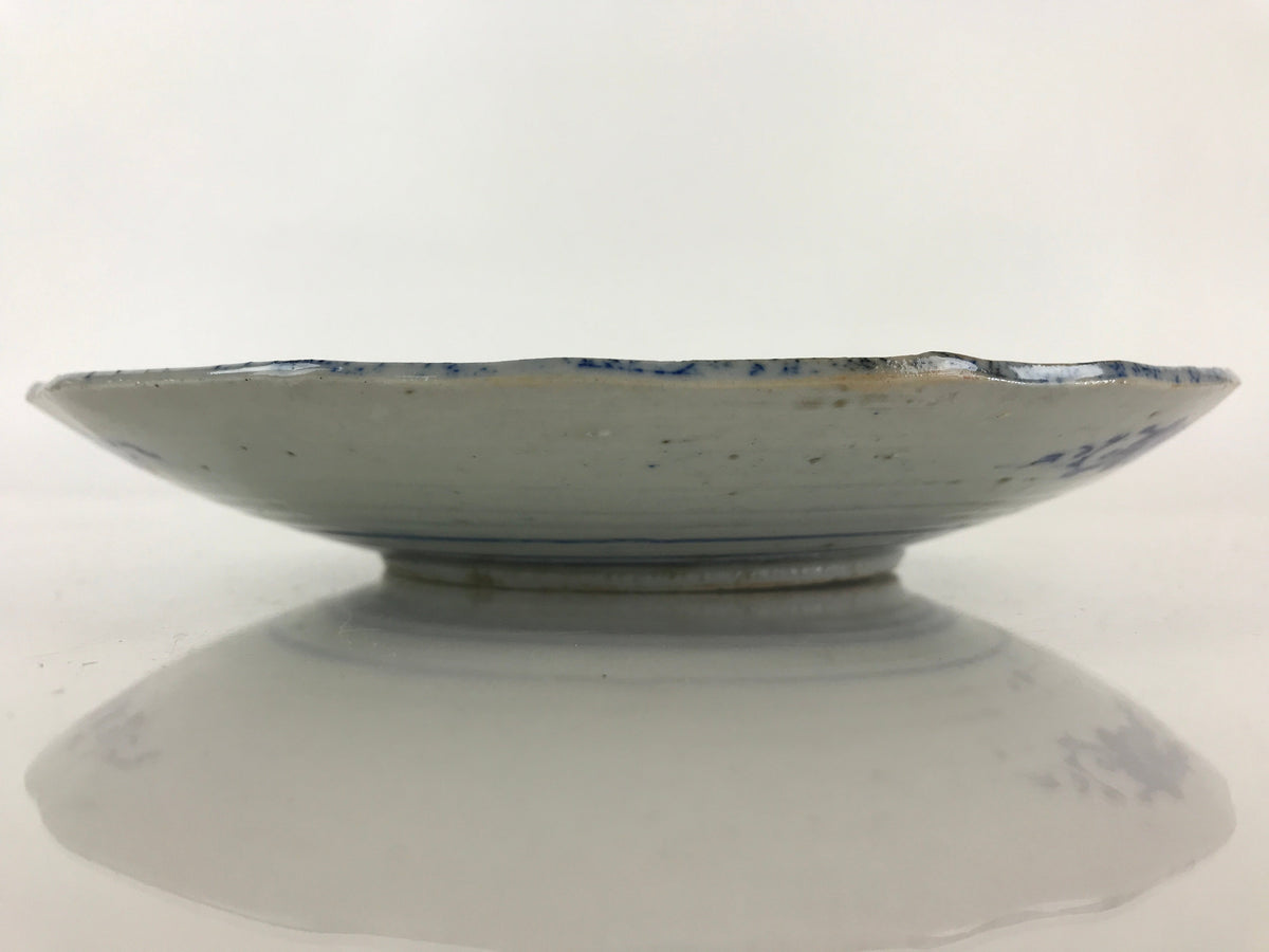 Antique Japanese Porcelain Plate Blue Sometsuke Tree Bamboo Plum Blossom PY179