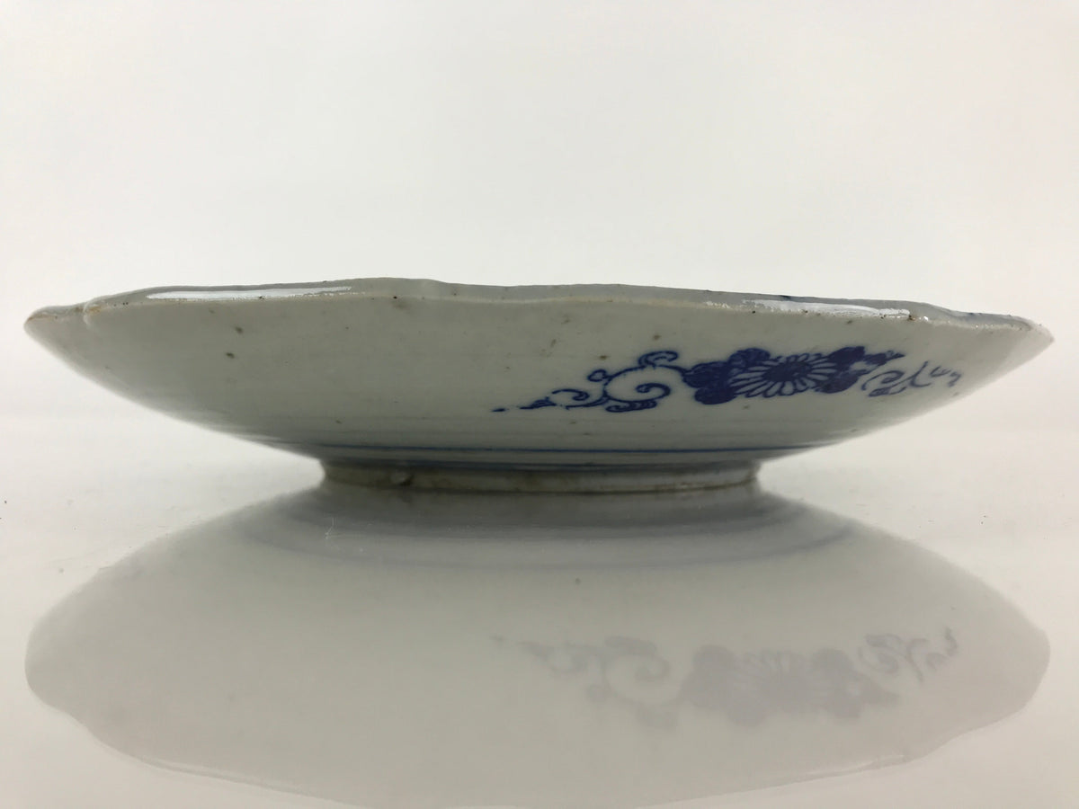 Antique Japanese Porcelain Plate Blue Sometsuke Tree Bamboo Plum Blossom PY179