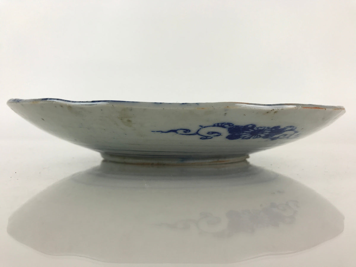 Antique Japanese Porcelain Plate Blue Sometsuke Tree Bamboo Plum Blossom PY179