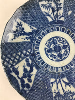 Antique Japanese Porcelain Plate Blue Sometsuke Tree Bamboo Plum Blossom PY180