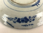Antique Japanese Porcelain Plate Blue Sometsuke Tree Bamboo Plum Blossom PY180