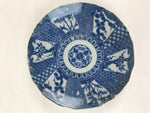 Antique Japanese Porcelain Plate Blue Sometsuke Tree Bamboo Plum Blossom PY180