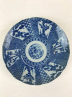 Antique Japanese Porcelain Plate Blue Sometsuke Tree Bamboo Plum Blossom PY181