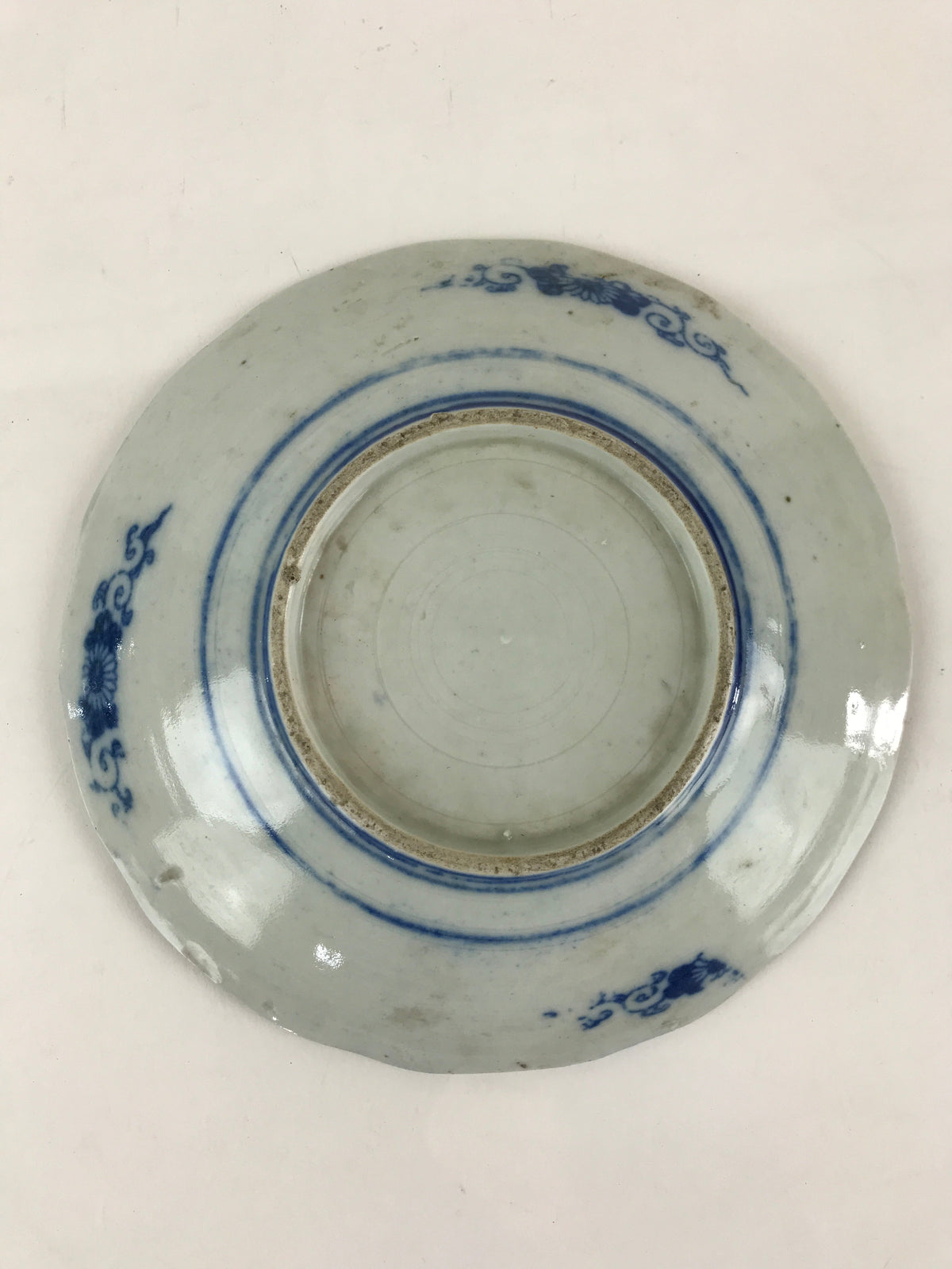 Antique Japanese Porcelain Plate Blue Sometsuke Tree Bamboo Plum Blossom PY181