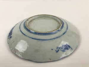 Antique Japanese Porcelain Plate Blue Sometsuke Tree Bamboo Plum Blossom PY181