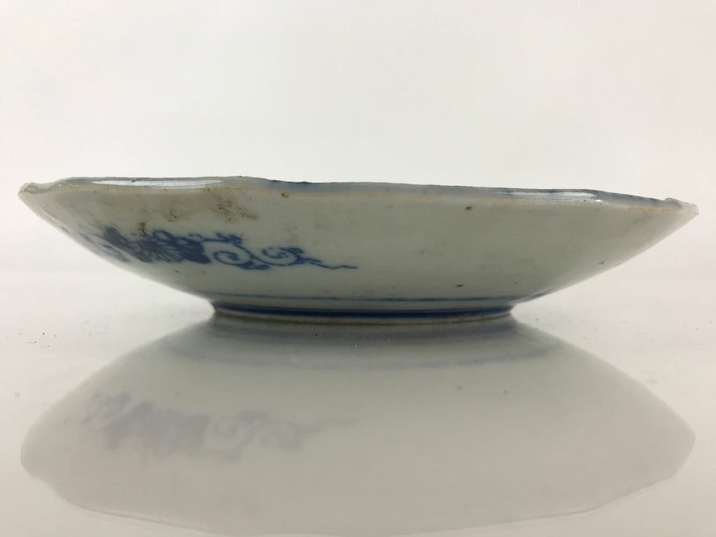 Antique Japanese Porcelain Plate Blue Sometsuke Tree Bamboo Plum Blossom PY181