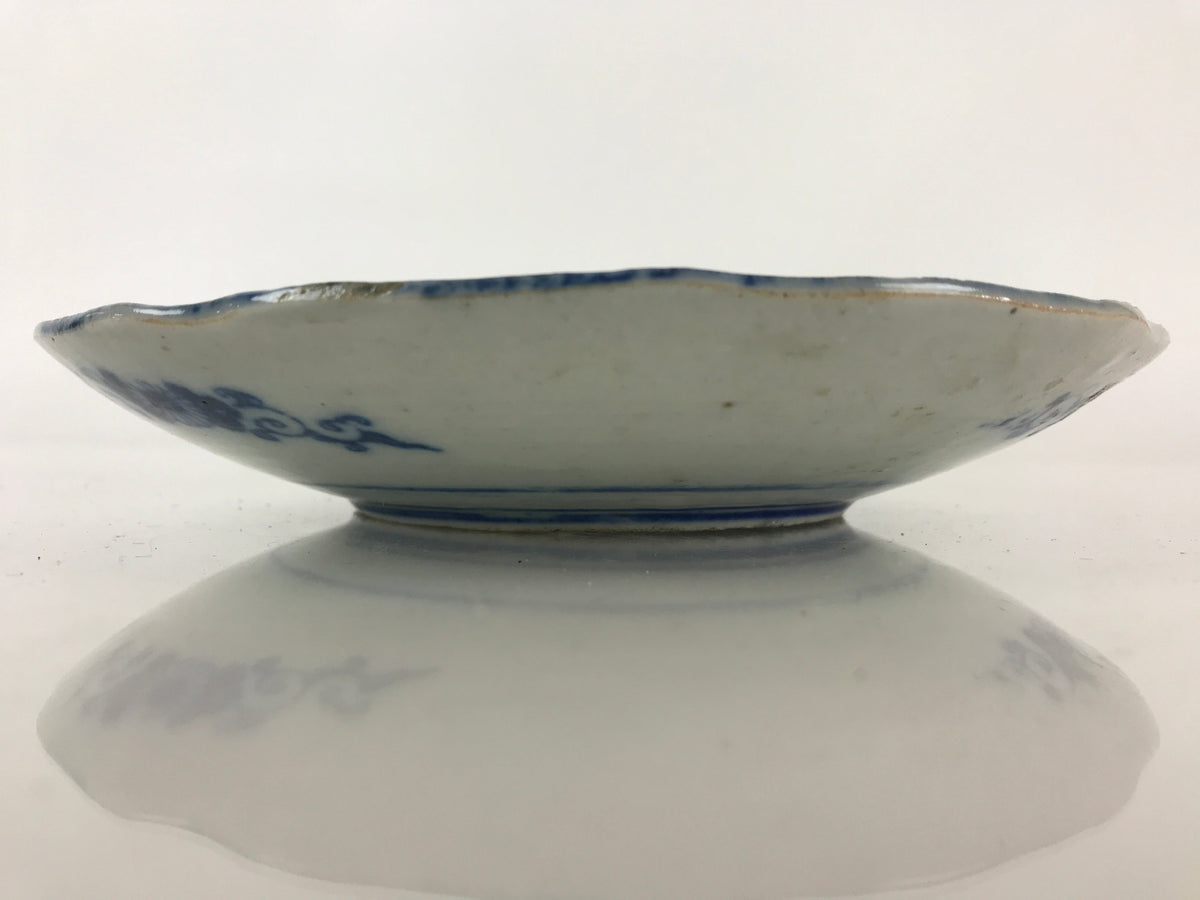 Antique Japanese Porcelain Plate Blue Sometsuke Tree Bamboo Plum Blossom PY181