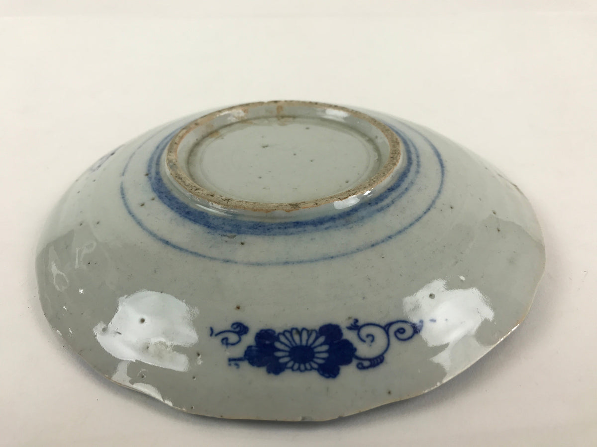 Antique Japanese Porcelain Plate Blue Sometsuke Tree Bamboo Plum Blossom PY182