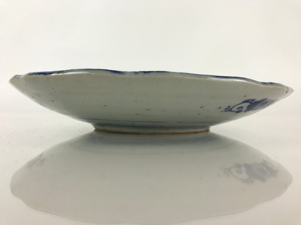 Antique Japanese Porcelain Plate Blue Sometsuke Tree Bamboo Plum Blossom PY182