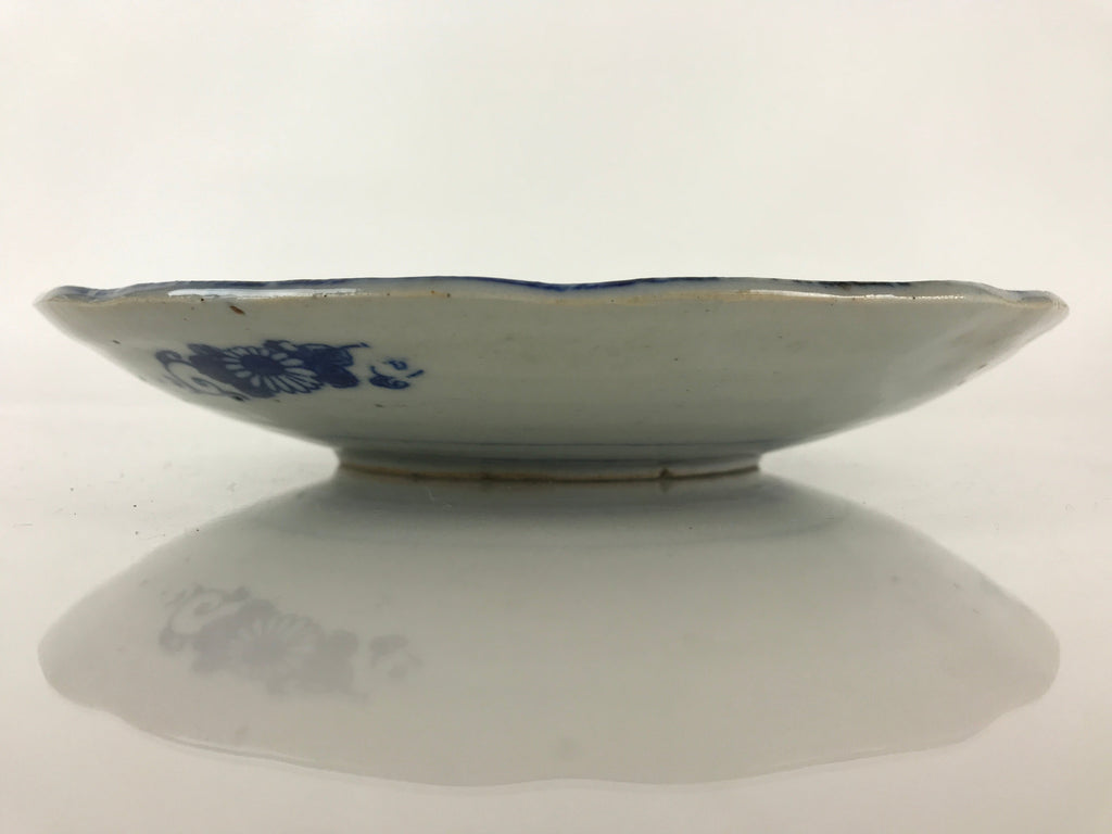 Antique Japanese Porcelain Plate Blue Sometsuke Tree Bamboo Plum Blossom PY182