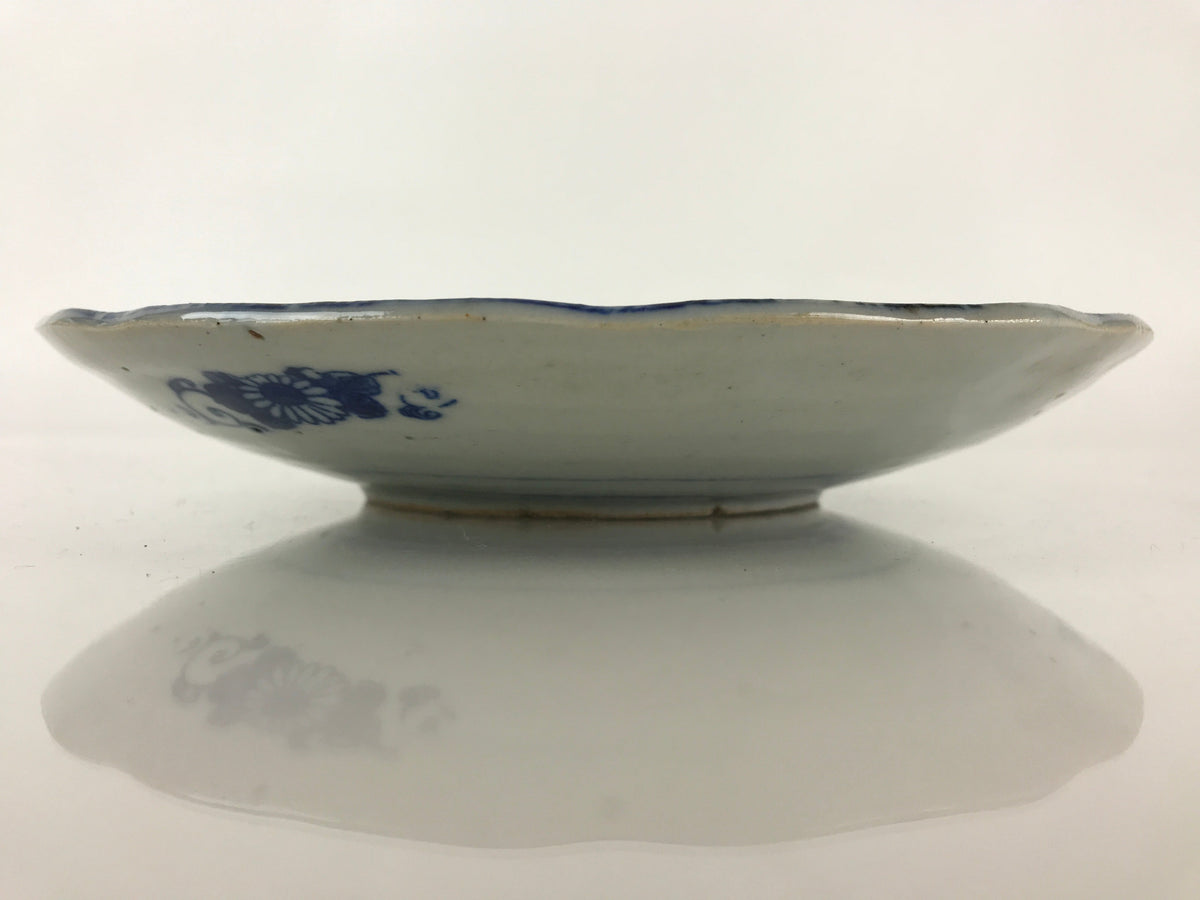 Antique Japanese Porcelain Plate Blue Sometsuke Tree Bamboo Plum Blossom PY182