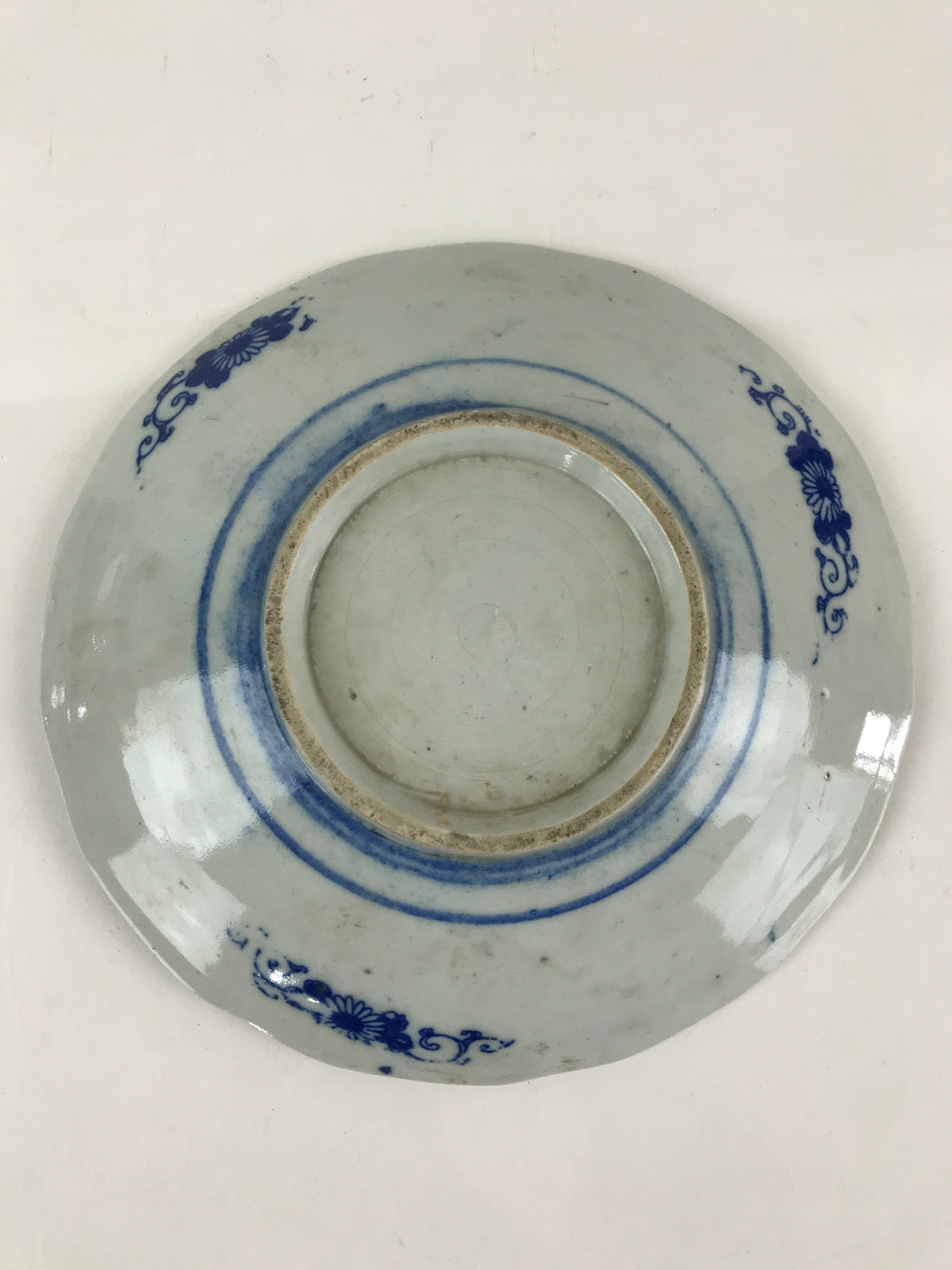 Antique Japanese Porcelain Plate Blue Sometsuke Tree Bamboo Plum Blossom PY183