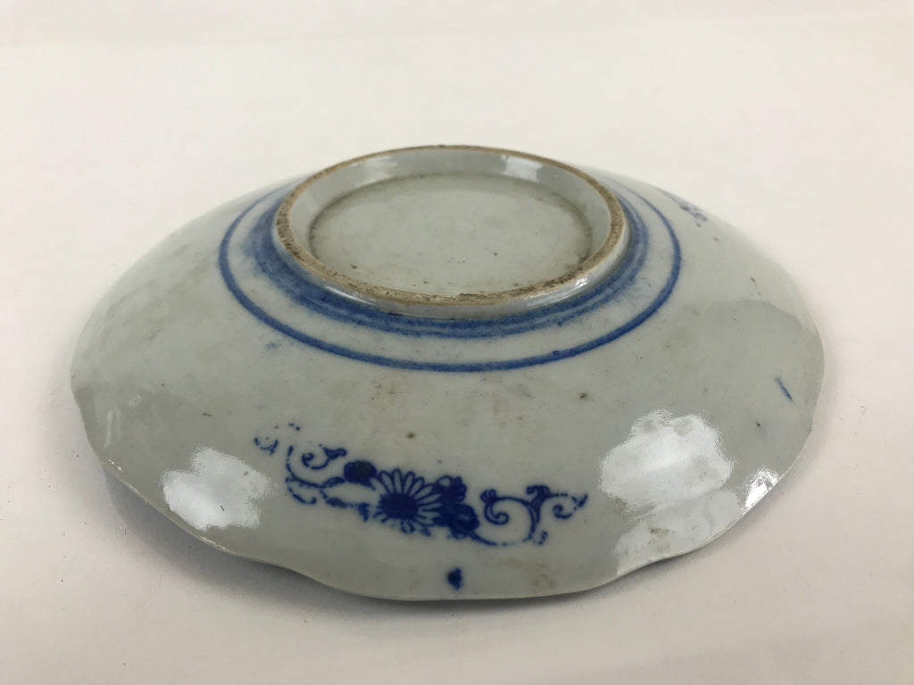 Antique Japanese Porcelain Plate Blue Sometsuke Tree Bamboo Plum Blossom PY183