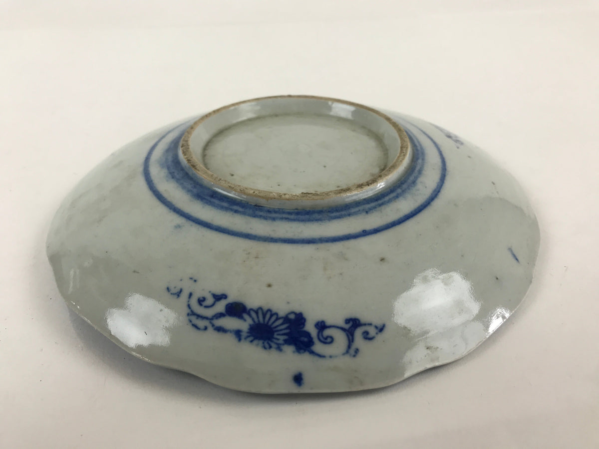 Antique Japanese Porcelain Plate Blue Sometsuke Tree Bamboo Plum Blossom PY183