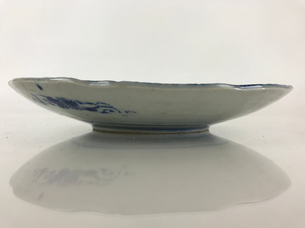 Antique Japanese Porcelain Plate Blue Sometsuke Tree Bamboo Plum Blossom PY183
