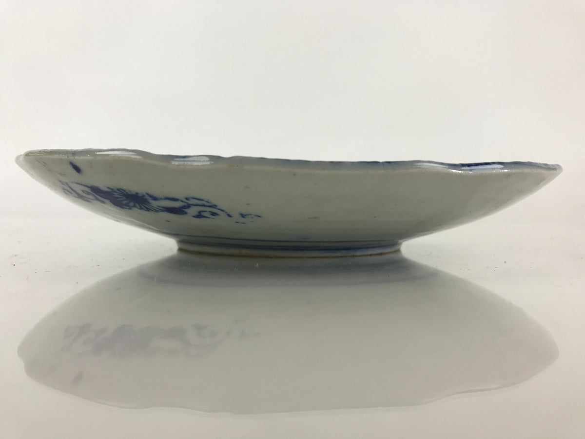 Antique Japanese Porcelain Plate Blue Sometsuke Tree Bamboo Plum Blossom PY183