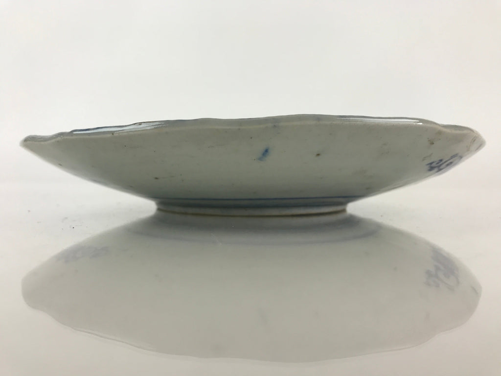 Antique Japanese Porcelain Plate Blue Sometsuke Tree Bamboo Plum Blossom PY183