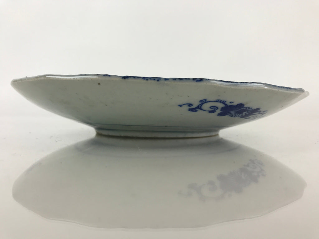 Antique Japanese Porcelain Plate Blue Sometsuke Tree Bamboo Plum Blossom PY183