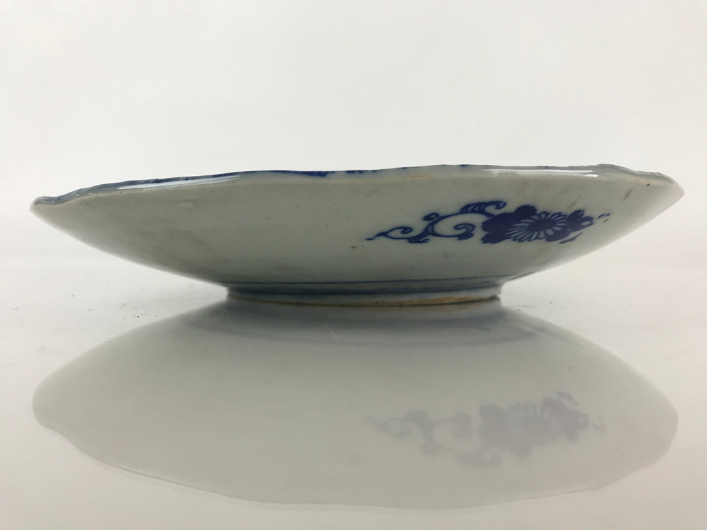 Antique Japanese Porcelain Plate Blue Sometsuke Tree Bamboo Plum Blossom PY183