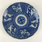 Antique Japanese Porcelain Plate Blue Sometsuke Tree Bamboo Plum Blossom PY183