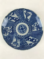 Antique Japanese Porcelain Plate Blue Sometsuke Tree Bamboo Plum Blossom PY184