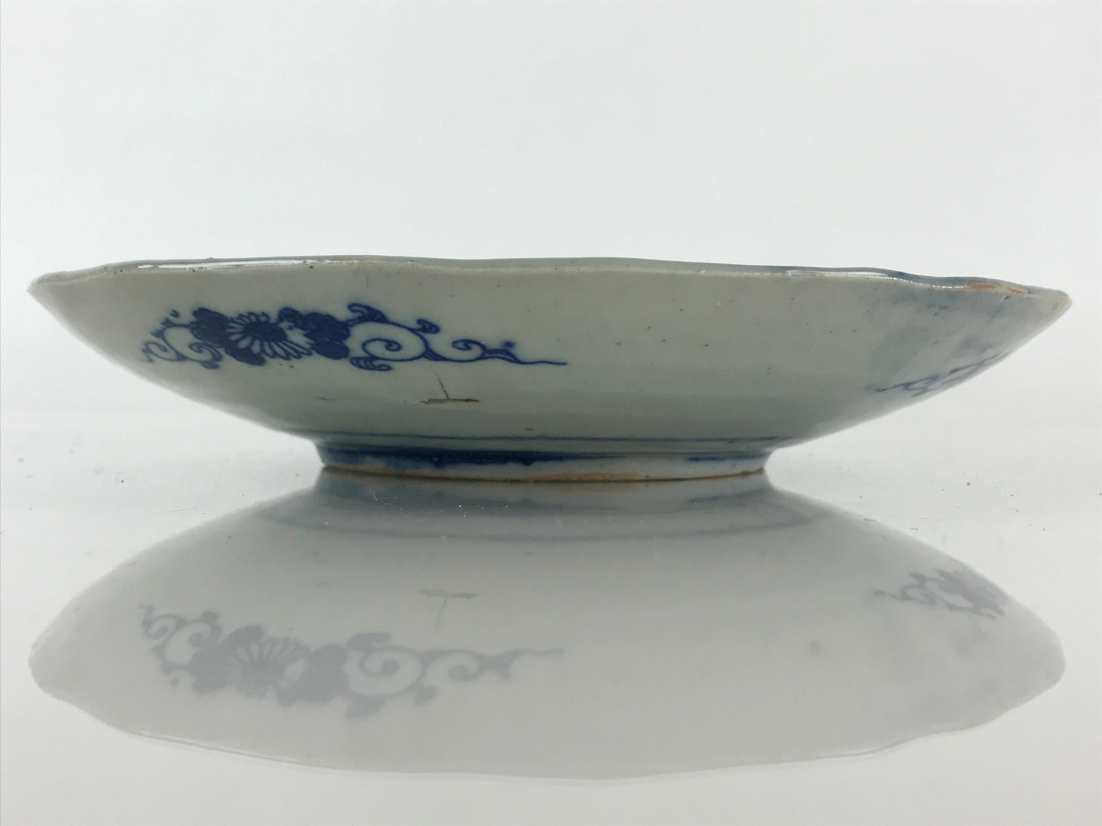Antique Japanese Porcelain Plate Blue Sometsuke Tree Bamboo Plum Blossom PY184