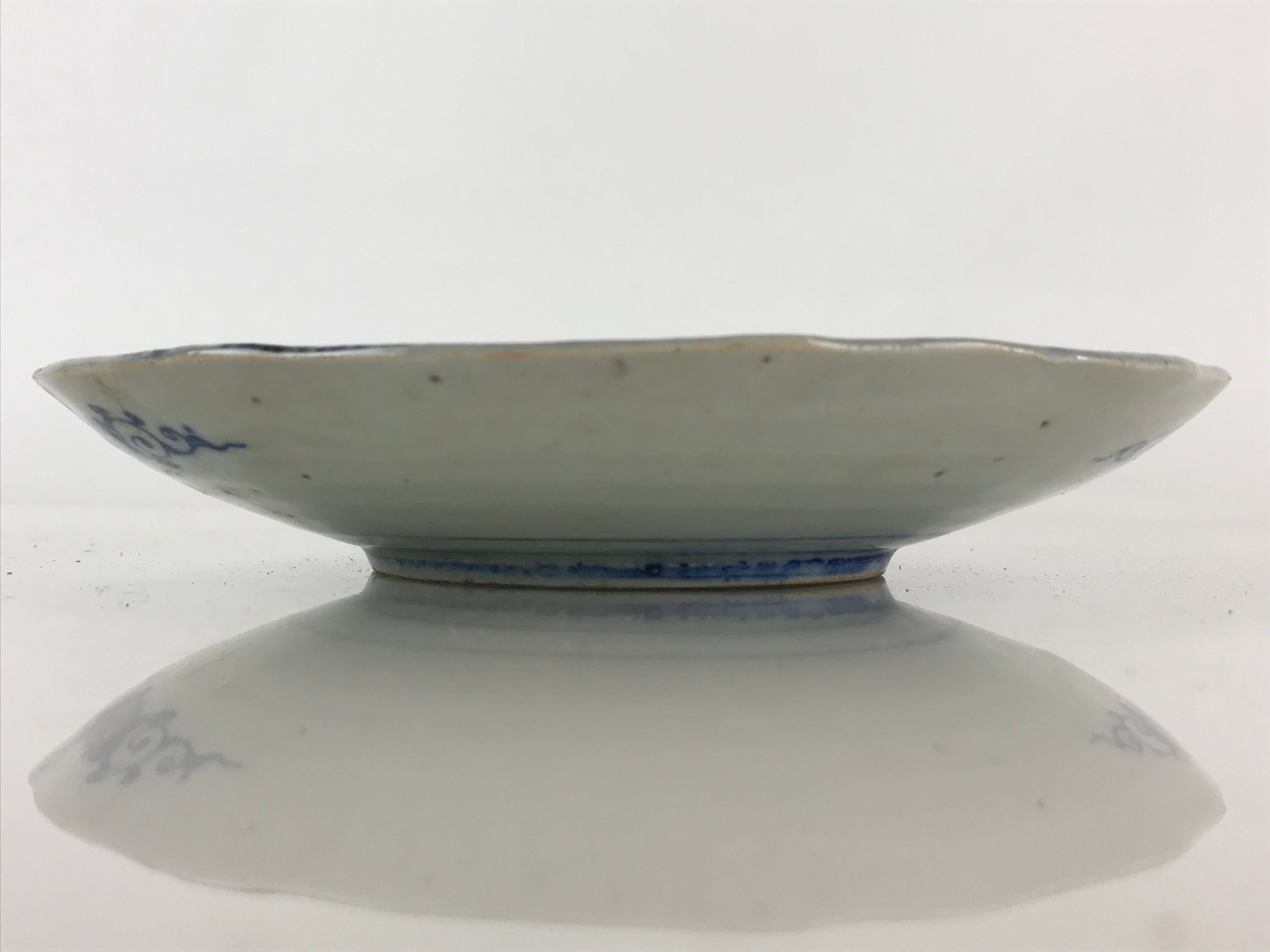 Antique Japanese Porcelain Plate Blue Sometsuke Tree Bamboo Plum Blossom PY184