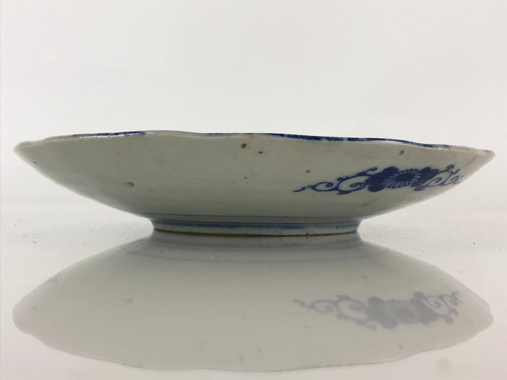 Antique Japanese Porcelain Plate Blue Sometsuke Tree Bamboo Plum Blossom PY184