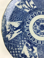 Antique Japanese Porcelain Plate Blue Sometsuke Tree Bamboo Plum Blossom PY185