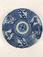 Antique Japanese Porcelain Plate Blue Sometsuke Tree Bamboo Plum Blossom PY185