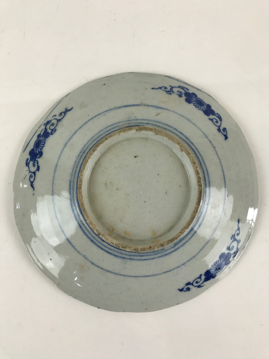 Antique Japanese Porcelain Plate Blue Sometsuke Tree Bamboo Plum Blossom PY185