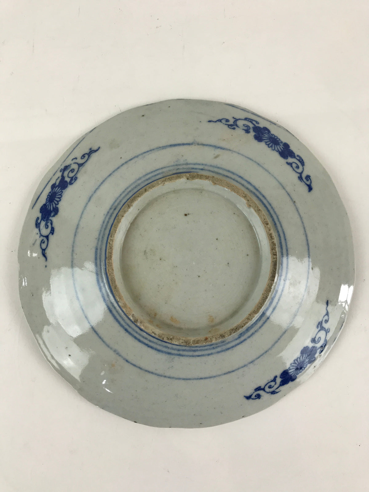 Antique Japanese Porcelain Plate Blue Sometsuke Tree Bamboo Plum Blossom PY185