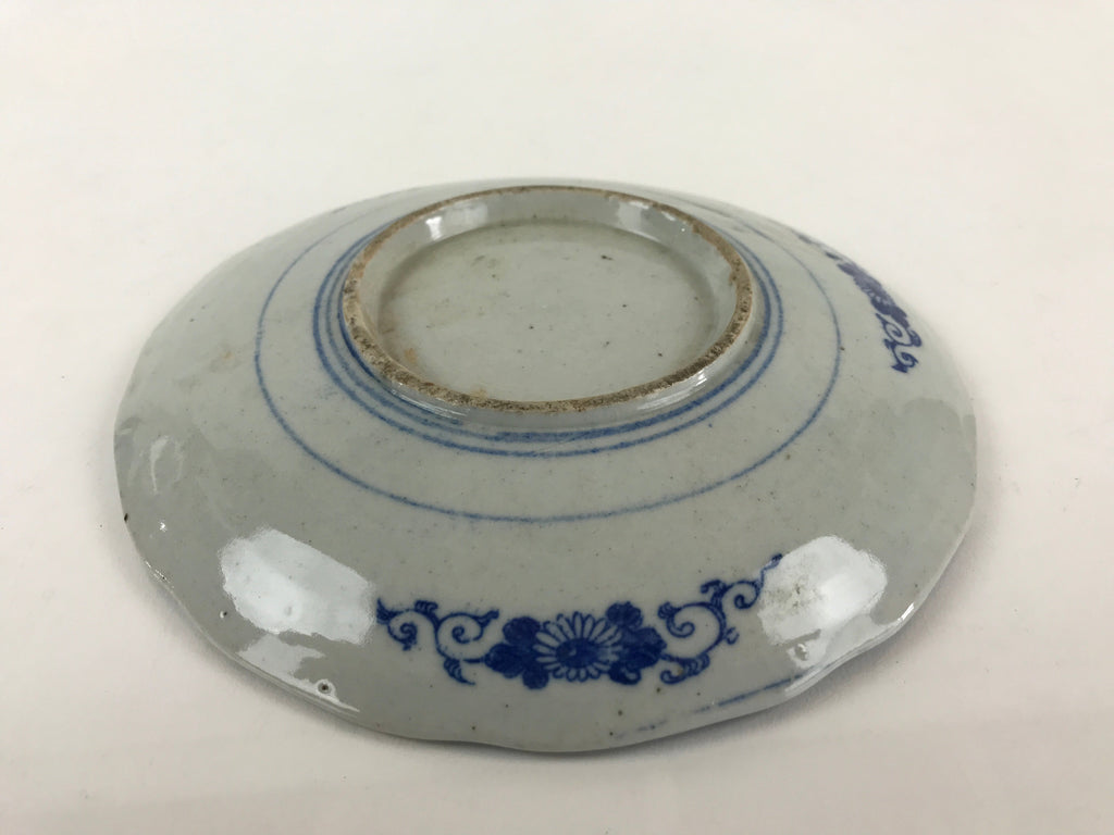 Antique Japanese Porcelain Plate Blue Sometsuke Tree Bamboo Plum Blossom PY185