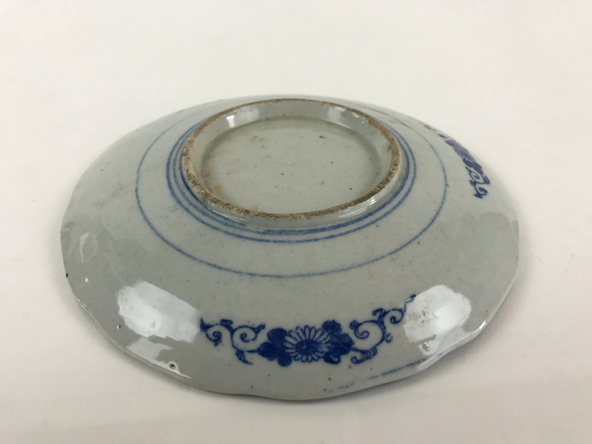 Antique Japanese Porcelain Plate Blue Sometsuke Tree Bamboo Plum Blossom PY185