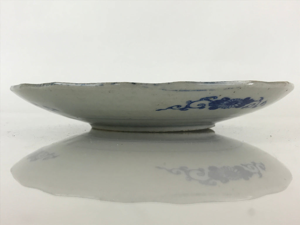 Antique Japanese Porcelain Plate Blue Sometsuke Tree Bamboo Plum Blossom PY185