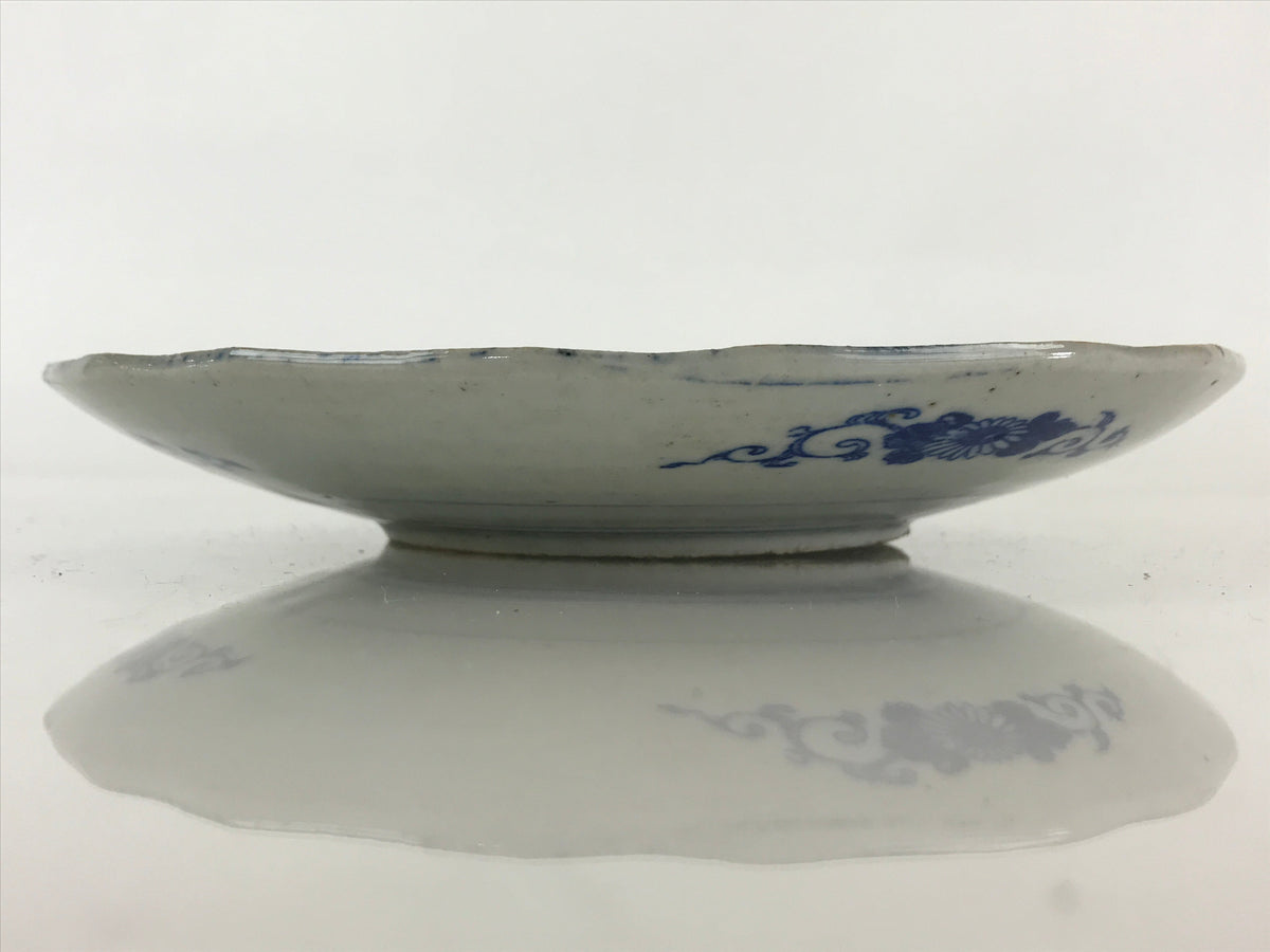 Antique Japanese Porcelain Plate Blue Sometsuke Tree Bamboo Plum Blossom PY185